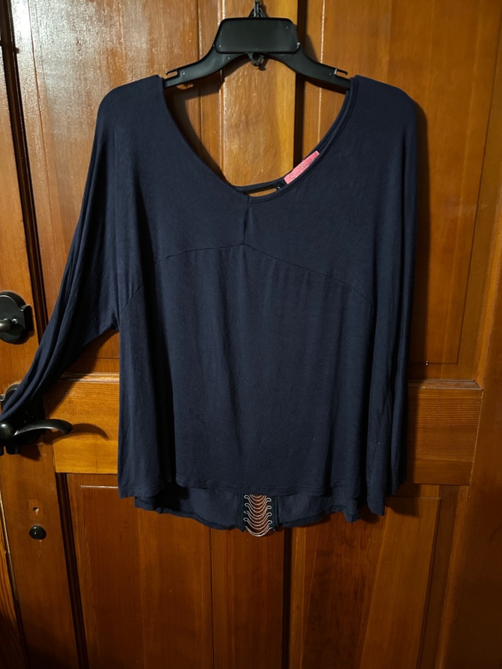 Deep Navy Long Sleeve Scoop Neck Top